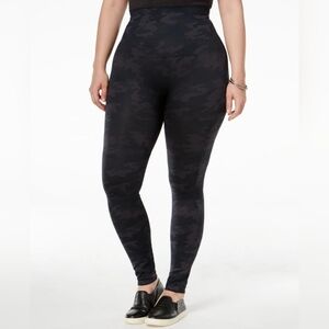 NWT Spanx‎ Look at Me Now Seamless Leggings Black Camo Size 3X